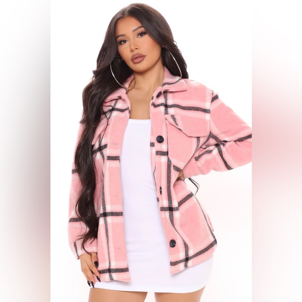 Plaid Shacket - Pink/combo